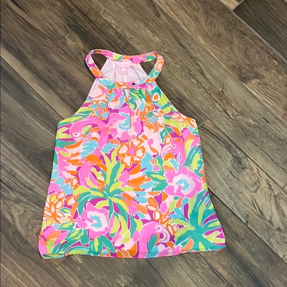 Lilly Pulitzer Multicolor Floral Halter Top